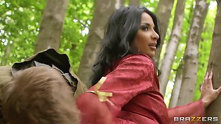 Danny D dressed up like Robin Hood pounds a hot brunette Anissa Kate in the woods