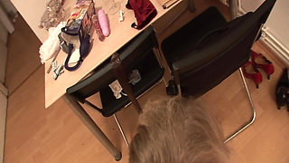 Blonde MILF Does It Herself and Gets Caught by Her Husband