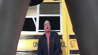 Blonde Hottie Takes Throbbing Cock Deep in Ass on Bus