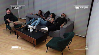 What a! I Fuck My Stepsister's Best Friend Through Ripped Jeans While We Play One