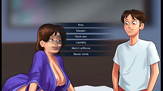 Stepmom fucking early morning in night gown