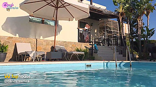 Stranger in My Pool and Soon Inside My Pussy