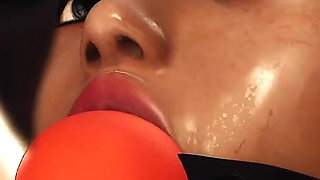 Strap-on in Action! Horny Lesbian Blonde Slut in Restraints Gets Fucked Hard