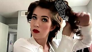 Cute curly brunette solo webcam masturbation