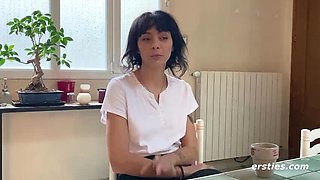 Hot French Amateur Sasha M Fingering Her Hairy Pussy With Vibrator - Solo Masturbation HD
