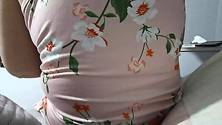 Step Mom Mini Dress No Panties Handjob For Step Son Big Dick