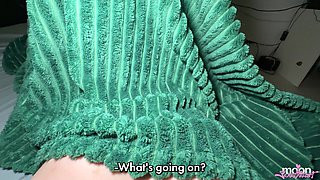 I Got Under the Blanket to My Stepfather Because of the Thunderstorm. My Stepfather Fucked Me Great