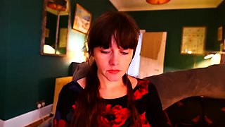 Hot brunette amateur MILF rides hubbys cock