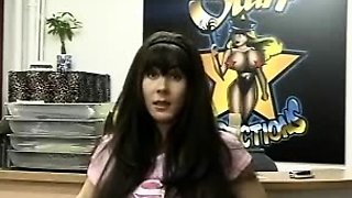 A super sexy blonde with big boobs and masturbating with a v