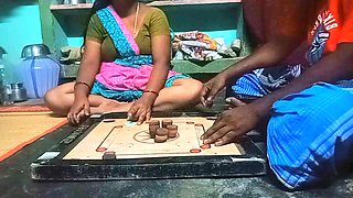 Village Bigg boobs aunty Bigg boobs aunty Carrom board is playing with man