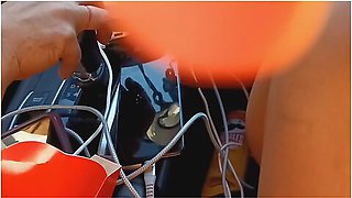 Playing With My On The Highway After A Tour Event On The Grass In The Us