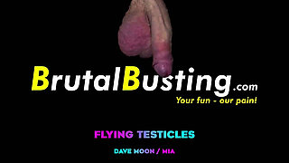 Flying Purple Testicles! Total Devastation of His Crotch with Her Power