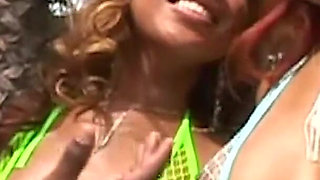 Black Treats Diamond Star and Chyanne Jacobs Join the Outdoor Pool Threesome Arrangement with BBC.