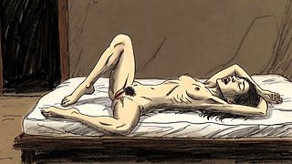 Super Skinny Woman Masturbation - Dripping Hairy Pussy Close up