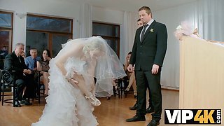 Kristy waterfall gets caught on camera getting naughty in public with her wedding dress on display