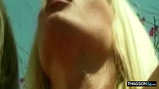 Mature Blonde Babe Stretched Wide in Outdoor Anal Action