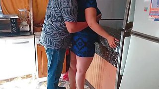 Horny BBW Kelly Mom Stepdaughter Fucked Hard by Older Stepdad in Kitchen