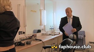 Dirty Inspection at the Salon finds a Lusty Hairdresser with Thick Boobs and a Tight Pussy