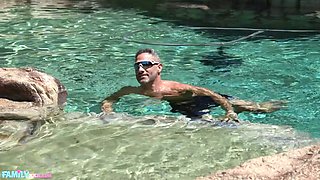 FamilyXXX - Flirty Bikini At The Pool Gets Her Dick In Her Tight Ass Inside Stevie Moon