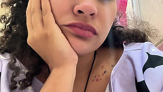 Gassy Milk-intolerant Girl on the Toilet and Farting