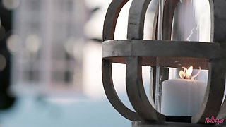 Liv Wild's Brunette Seduction in Fishnet Bedroom Fantasy