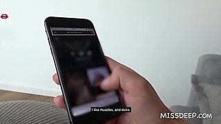 Blonde Neighbor Fucks Me While I'm on the Phone - Real Amateur Homemade POV