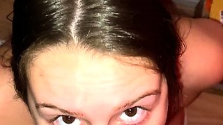 Amateur Bikini Babe in Blue is POV Blowjob Slut
