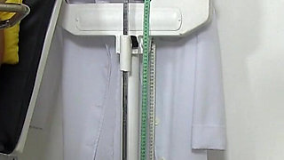 Young slut Eliss Fire caught on her kinky gyno exam by filthy gynecologist