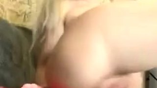 Sexy blonde teen ari toys her shaved pussy
