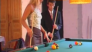 Blonde Babe From Germany Got Her Tight Pussy Whole Fucked on Pool Table