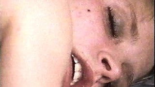 Naughty blonde teen slut enjoying hardcore gang banging fun