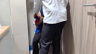 Intern Girl Taken by Boss to Public Bathroom