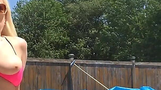 Poolside Bikini Tits Bouncing Orgasm