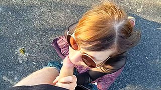 Anne-Eden - UNCUT - Spermastau auf der Stra-e umblasen