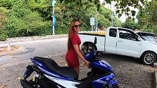 Motobike ride for Thai GF and home sex