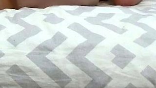 Slim Asian Babe Masturbates with Pink Dildo on Bedroom Bed