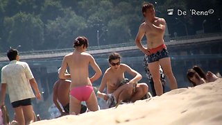 Spy cam has spotted some nude beach sex couple