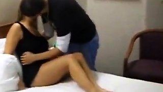 Gangbang with a Big-Titted Amateur Girl in a Hotel Room