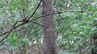Risky Lesbian Masturbation in the Forest
