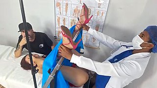 Doctor Fucks Cuckold's Wife Hard in Exam Chair - Amateur Latina Cheating