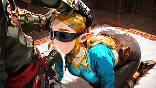 Blindfolded Surprise for the Princess Zelda - Ai Generated Cartoon