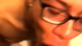 Big cock EXGF interracial busty geek coed blowjob