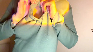 Home Alone with Mila #2: Milky Tits & Natural Hairy Armpits