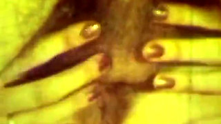 Retro Green-tinted Vintage Classic with Hairy Brunette Orgy