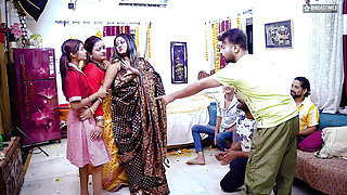 Desi Horny Step Mom Teaches Her Step Daughter How to Fuck for Very 1st Time with Desi Style GangBang Full Movie