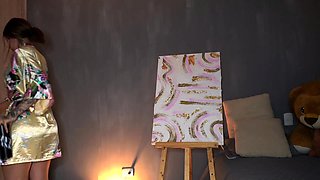 Big boobed Memphis masturbates in a bodystocking