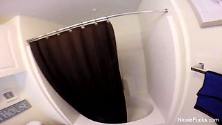 Wet POV shower sex with Nicole Aniston