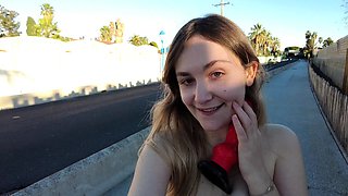 Ebony amateur babe Melanies public flashing