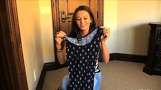 Cute curly brunette solo webcam masturbation