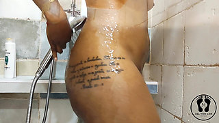 Hot Ebony Full Soap Shower Massage Her Big Ass Booty Tits